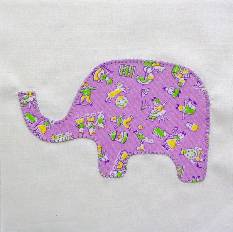 Elephants Appliqued Quilt Blocks image 5