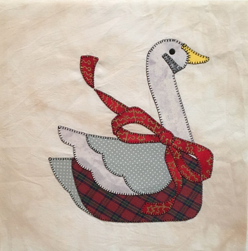 Christmas Goose Appliqued Quilt Blocks Etsy