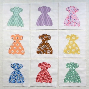 Party Dresses Appliqued Quilt Blocks image 1