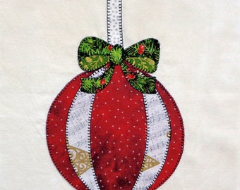 Christmas Ornament Appliqued Quilt Block