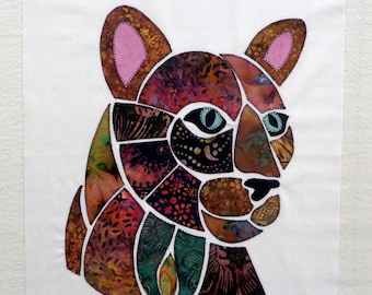 Cougar Appliqued Quilt Block