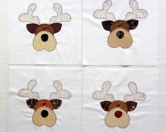 Reindeer Appliqued Quilt Blocks