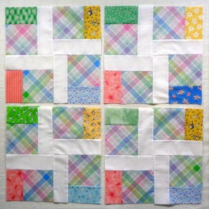 12 Unfinished Baby Quilt Blocks image 1