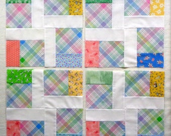 12 Unfinished Baby Quilt Blocks