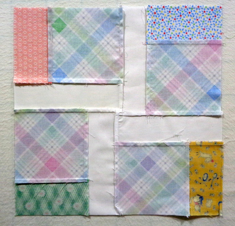 12 Unfinished Baby Quilt Blocks image 5