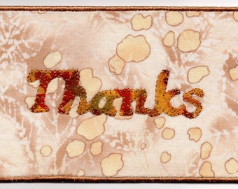 Thanksgiving Quilted Fabric Postcard