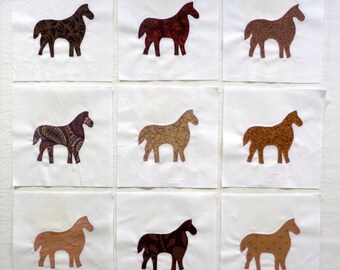 Horses Appliqued Quilt Blocks