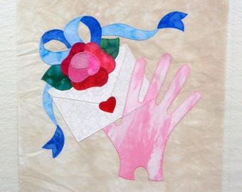 Love Letter Appliqued Quilt Block