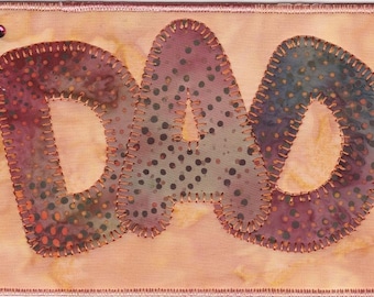 Dad Quilted Fabric Postcard