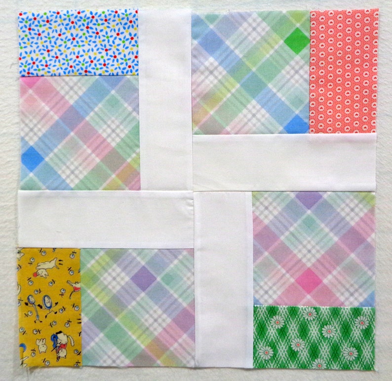 12 Unfinished Baby Quilt Blocks image 4