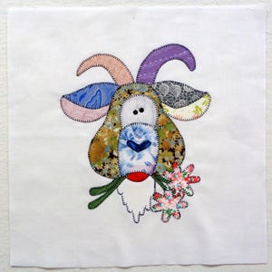 Patchwork Goat Appliqued Quilt Block