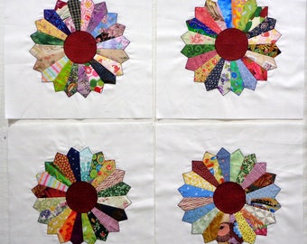 Dresden Plates Appliqued Quilt Blocks