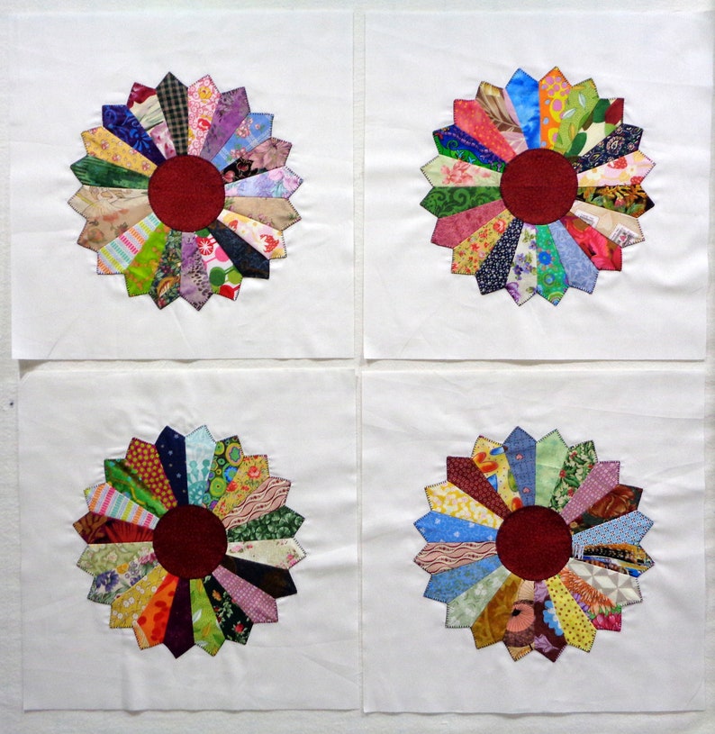 Dresden Plates Appliqued Quilt Blocks image 1