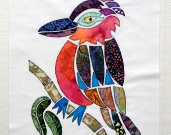 Patchwork Kookaburra Appliqued Quilt Block