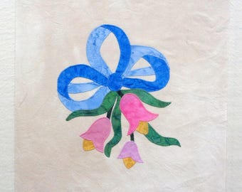 Tulip Bouquet Appliqued Quilt Block