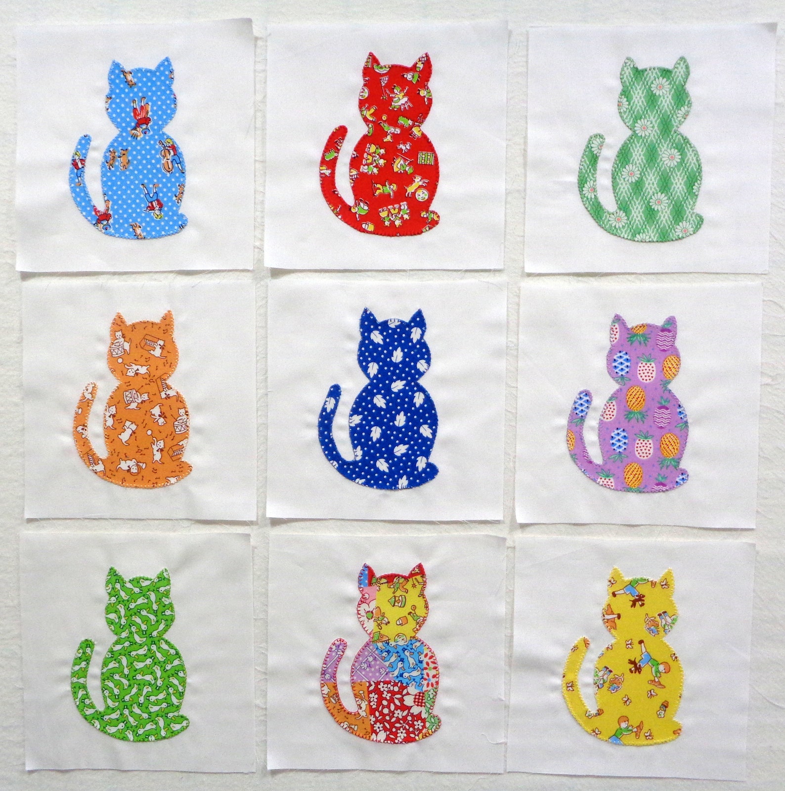 Calico Cats Appliqued Quilt Blocks Etsy