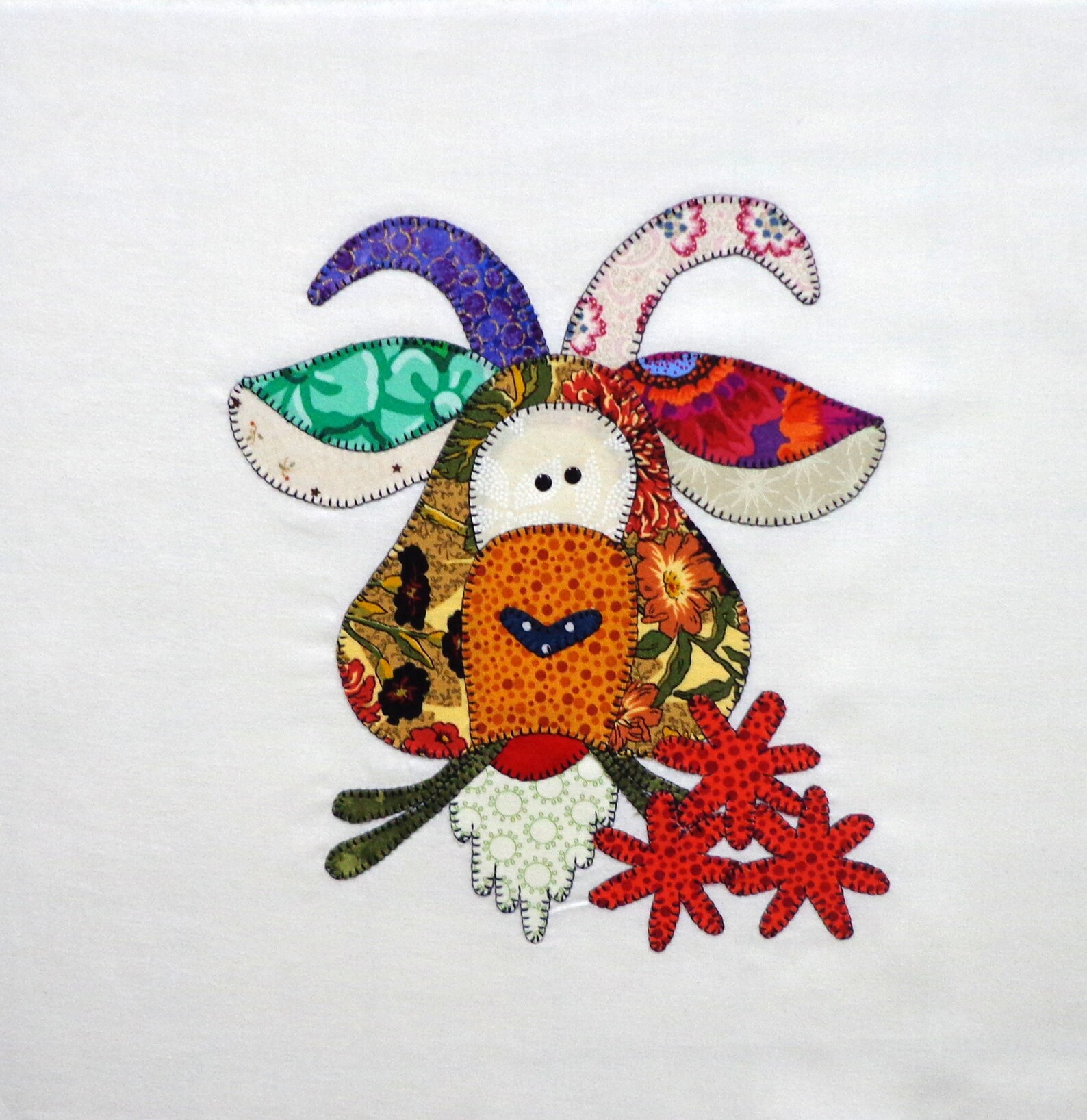 Goat of a Different Color Appliqued Quilt Block Etsy