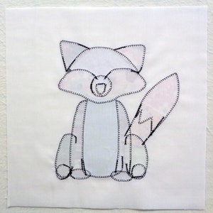 Patchwork Fox Appliqued Quilt Block Bild 6