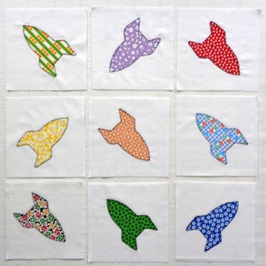 Rocket Ships Appliqued Quilt Blocks image 1