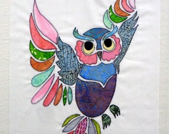 Owl Appliqued Quilt Block