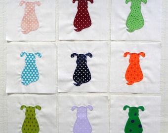 Polka Dot Puppies Appliqued Quilt Blocks