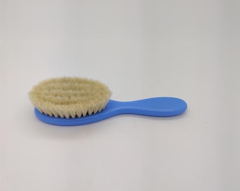 Delicate baby brush with real goat hair - Super soft & gentle on the scalp - gift idea for newborns