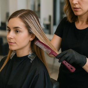 Coloring Grip Comb Y.S Park Red 225 mm – Precision Sectioning Comb – Heat Resistant, Anti-Static, Chemical Resistant, Salon Quality