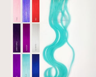 Colorful Fill-In Hair Extensions – Straight Synthetic Hair, 45cm, 10-Pack | Keratin Bonding Strands