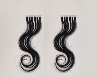 Adhesive Extensions 100% Human hair ‘Dark Espresso’ 40cm 12pcs / Hair Extensions dark