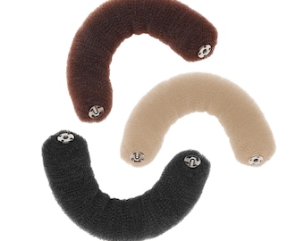 Créateur de chignon avec bouton-pression – 18 cm & 23 cm | Donut chignon blond, brun, noir