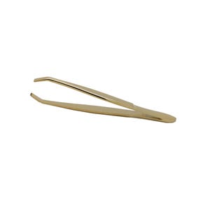 Gold-plated tweezers – slanted & precise – 24K professional hair removal tweezers