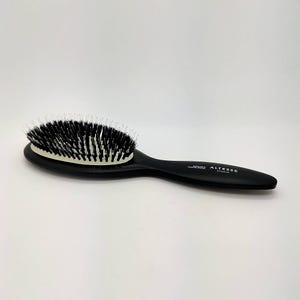 Pneumatic hairbrush boar bristles with nylon pins 7-row with white rubber cushion / Perfect for fine hair