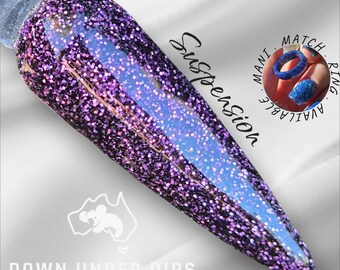 Suspension Aus nail dip powder mani match ring resin dip system & monomer duel acrylic nail powder down under dips solid black purple fine