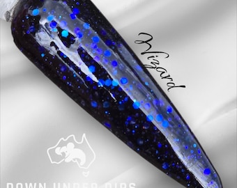 Wizard Aus nail dip powder to use with dip system & monomer duel purpose acrylic nail powder under dips black purple witchcraft collection