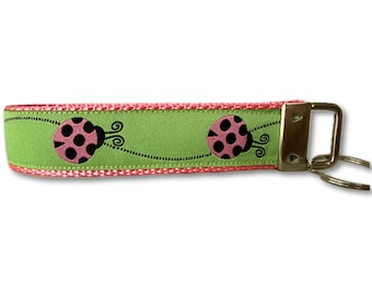 Ladybug Key Fob Wristlet Handmade Bug Wrist Keychain Gift