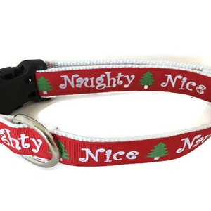 Dog Collar, Naughty Nice, 1 inch wide, adjustable, quick release image 2