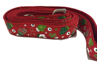 Christmas Dog Leash, Mittens, 1 inch wide, 1 foot, 4 foot, or 6 foot