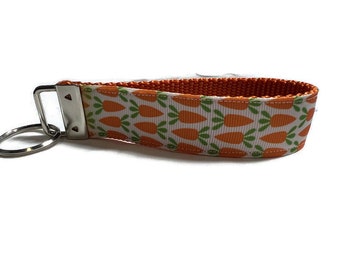 Easter Keychain, Carrots, Key fob, Wristlet