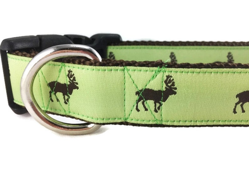 Dog Collar Moose 1 Inch Wide Adjustable Plastic or Metal Etsy UK