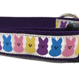 Easter Dog Collar, Easter Bunny, 1 inch wide, adjustable; plastic or metal side release buckle, or chain martingale