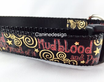 Dog Collar, Mudblood, 1 inch wide, adjustable, quick release, medium, 15-22 inches