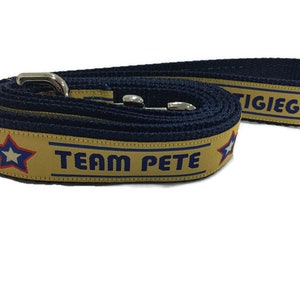 Dog Leash, Pete Buttigieg, Mayor Pete, 1 inch wide, 1 foot, 4 foot, or 6 foot