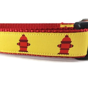 Dog Collar, Fire Hydrant, 1 inch wide, adjustable; plastic or metal side release buckle, or chain martingale
