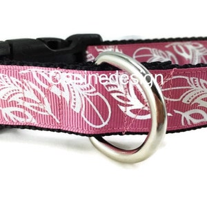 Dog Collar, Feathers, 1 inch wide, adjustable; plastic or metal side release buckle, or chain martingale