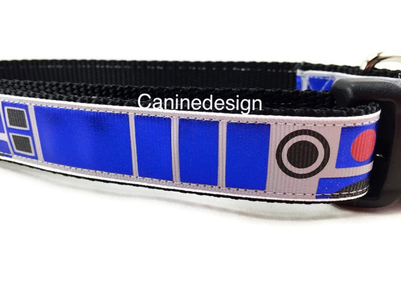 Dog Collar, R2D2, Star Wars, 1 inch wide, adjustable plastic or metal side release buckle, or chain martingale image 2