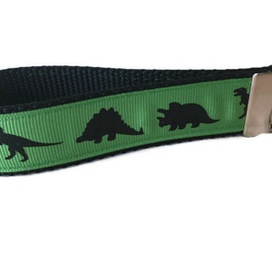Green Dino Keychain, Key fob, Wristlet
