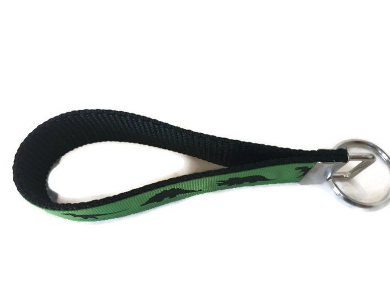 Green Dino Keychain, Key fob, Wristlet image 2