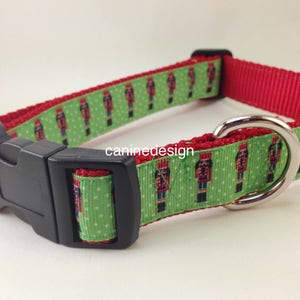 Christmas Dog Collar, Nutcracker, 1 inch wide, adjustable, small, 11-14 inches image 2