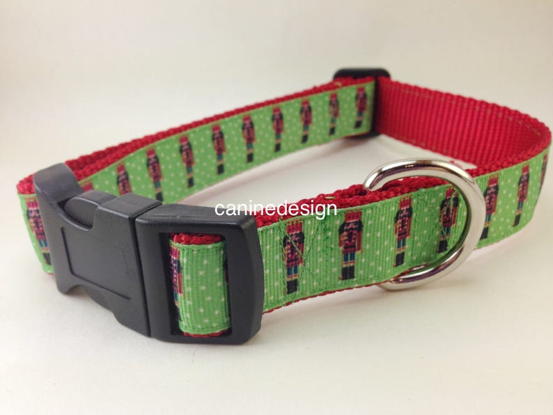 Christmas Dog Collar, Nutcracker, 1 inch wide, adjustable, small, 11-14 inches image 2
