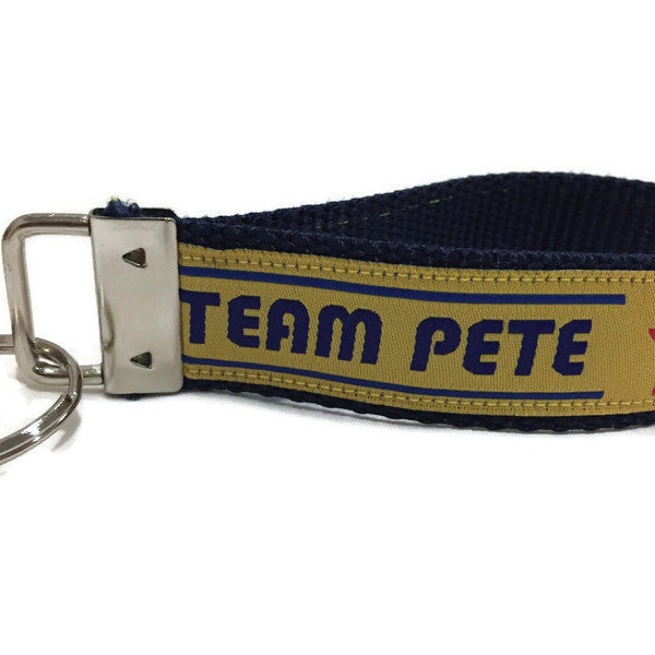 Team Pete, Mayor Pete Buttigieg, Keychain, Key fob, Wristlet